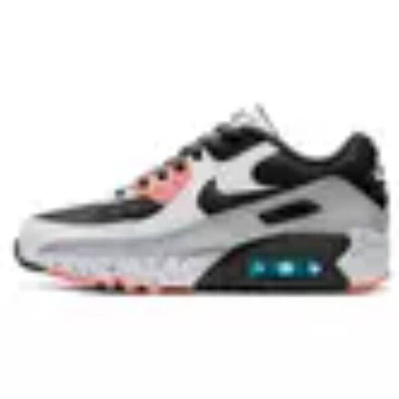 Nike Air Max 90 White Orange Black WHITE/TURF ORANGE AQUAMARINE BLACK Youth 6 - Picture 2 of 3